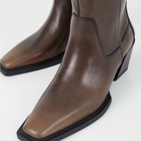 Vagabond Alina Tall Boots in Brown Brush-off Leather Sz 38 - Picture 3 of 14